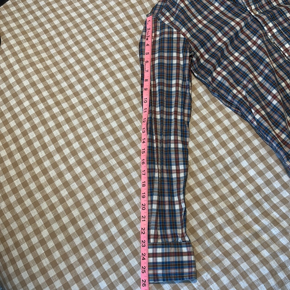 Gustin Plaid Button-Down Shirt in Blue, Brown, White - Picture 4 of 8